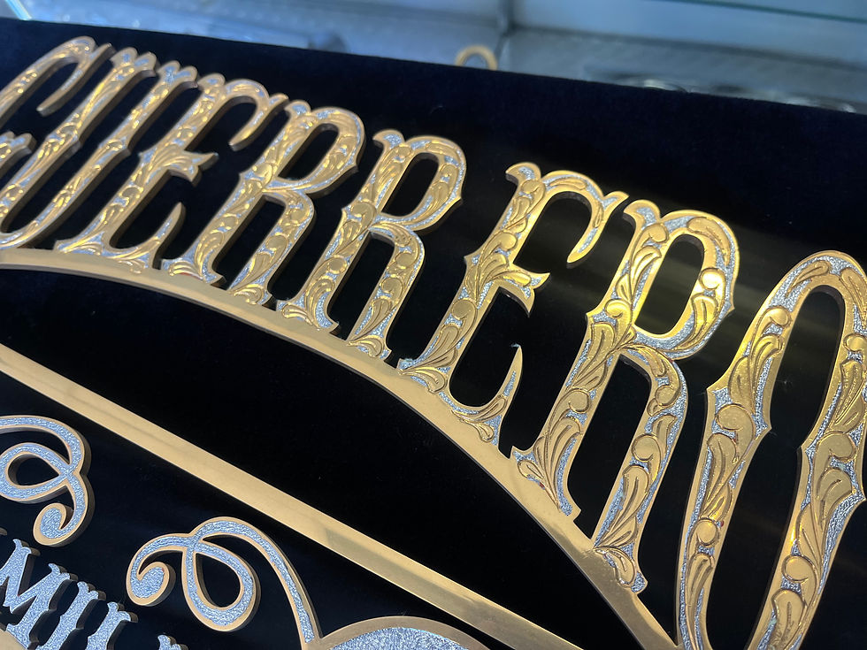 Thumbnail: Custom TwoTone Engraved "Guerrero Familia" Car Plaque