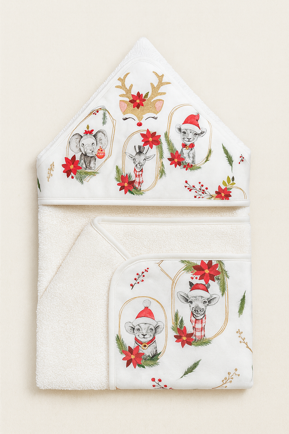 Cape de bain bébé - Édition Noël