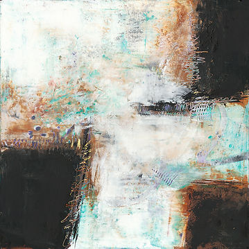 Diane Lewis abstractWhite Brown and Teal size 18 X 18 MF FINAL1000pixels.jpg