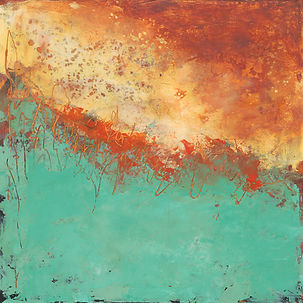Orange and Teal # 1 size 8-25 X 8-25 MF