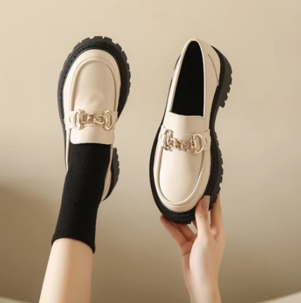 Sapatos Femininos de Primavera e Outono – Pumps Rasos com Detalhe em Cristal, Confortáveis, Sola Gro