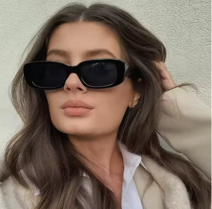 Óculos de Sol Femininos Retrô em Formato de Ovo – Armação Pequena Quadrada Estilo Gato, Polarizados