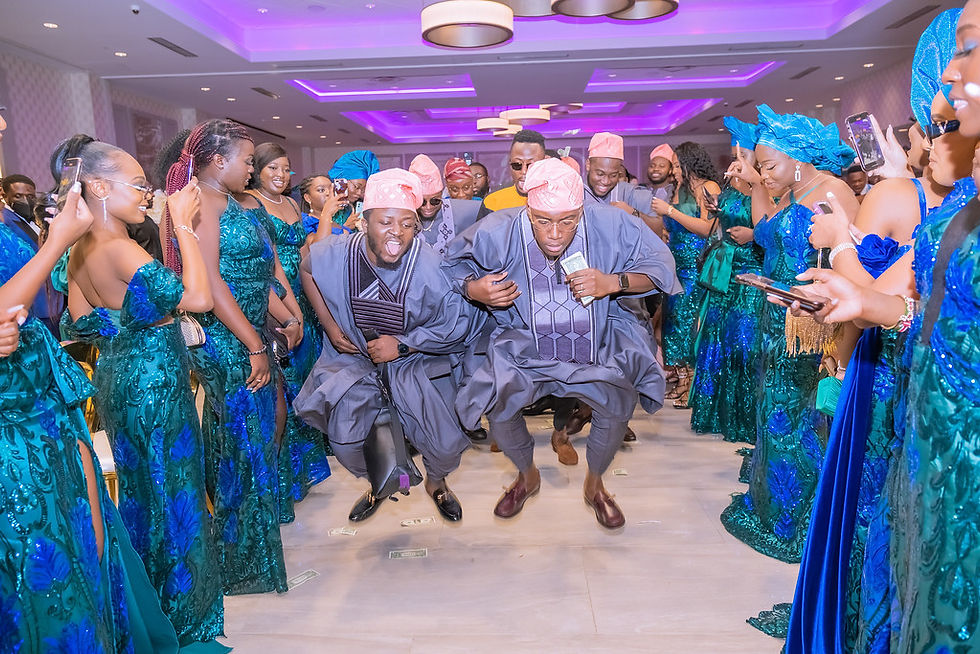 Asoebi Ladies and Guys Dancing - Nigerian Trad Wedding NJ