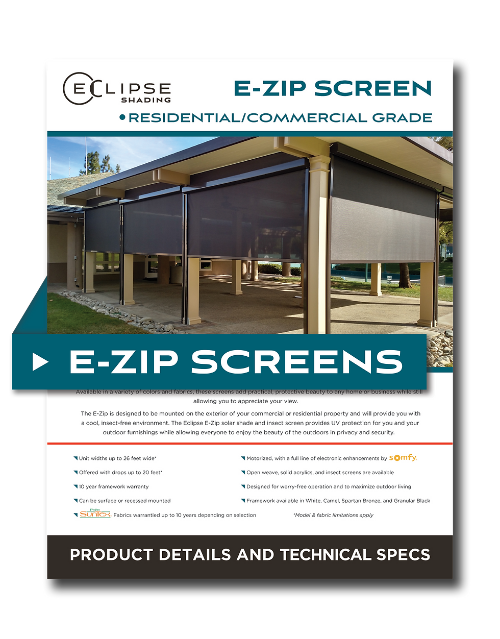 Thumbnail: 22' x 9' Eclipse® 5" E-Zip Cassette Screen