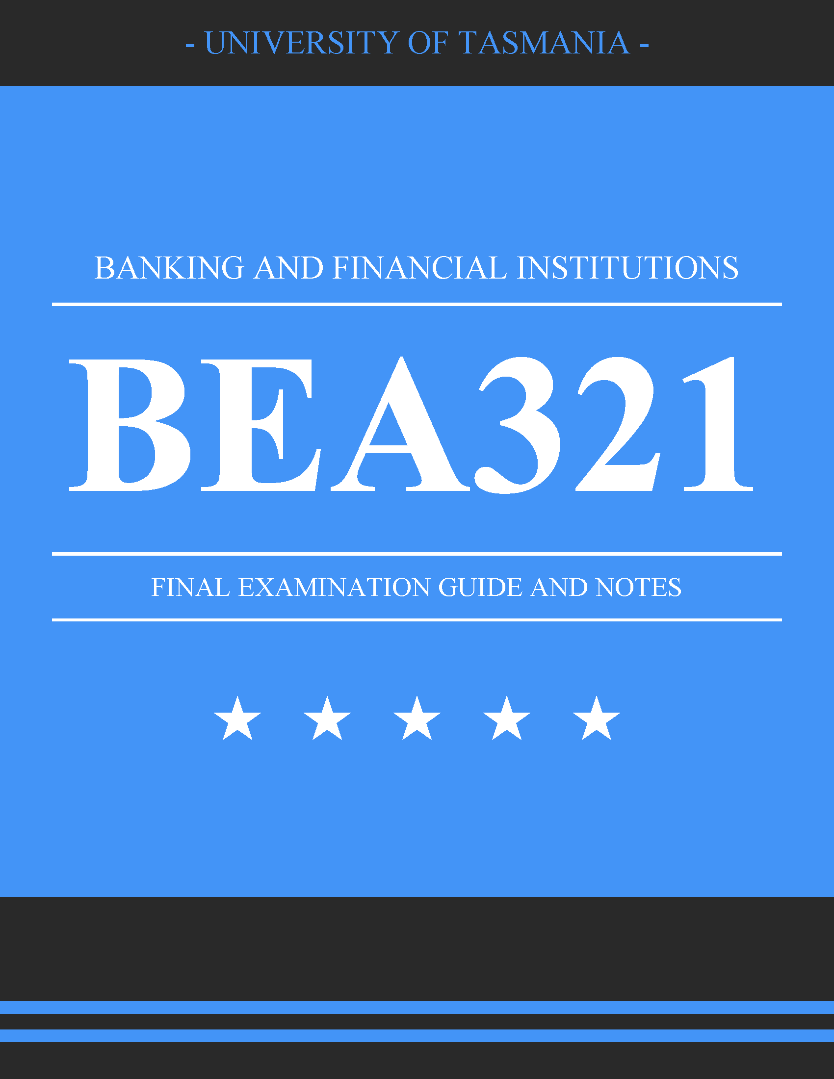University of Tasmania - BEA321: Banking and Financial Institutions