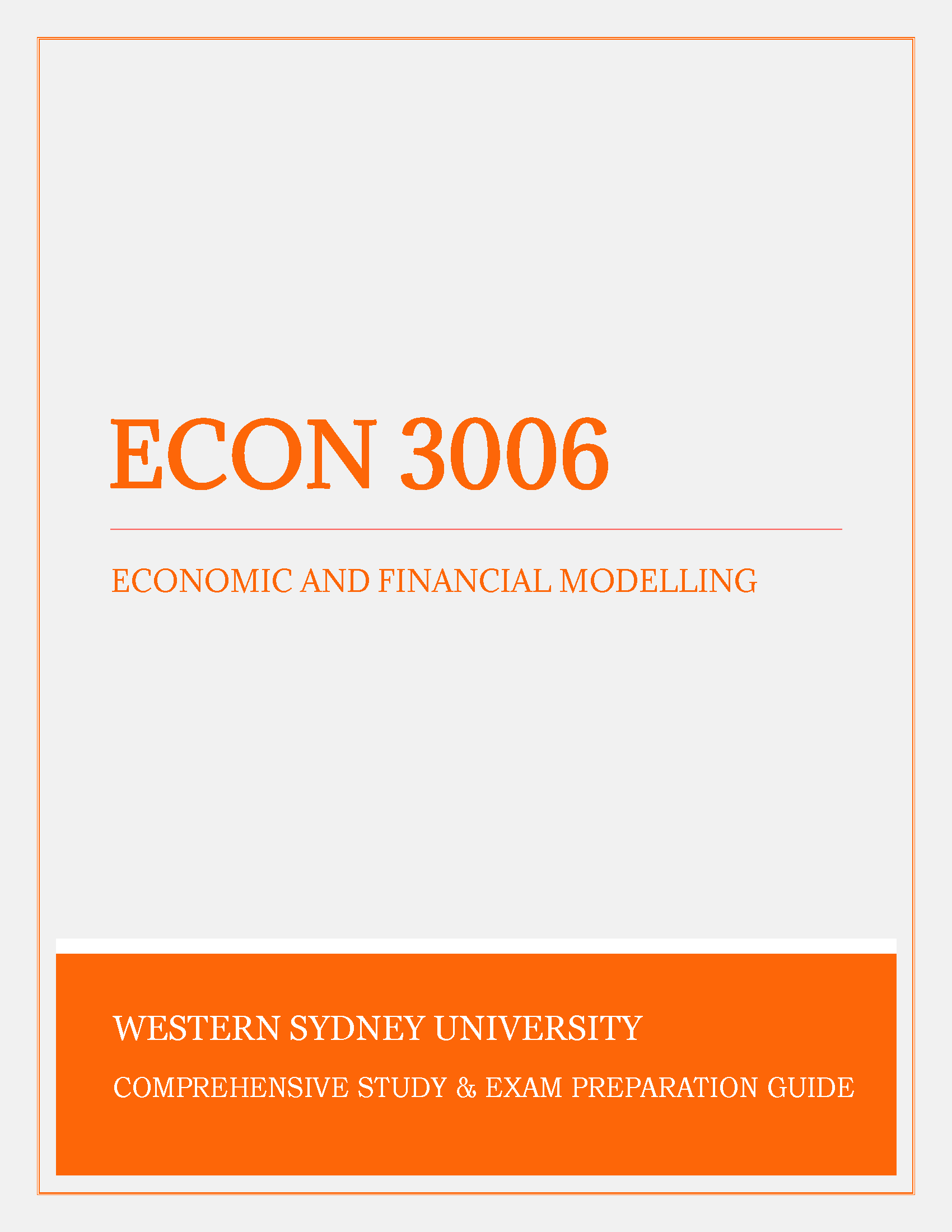 ECON 3006: Economic & Financial Modelling - Western Sydney University