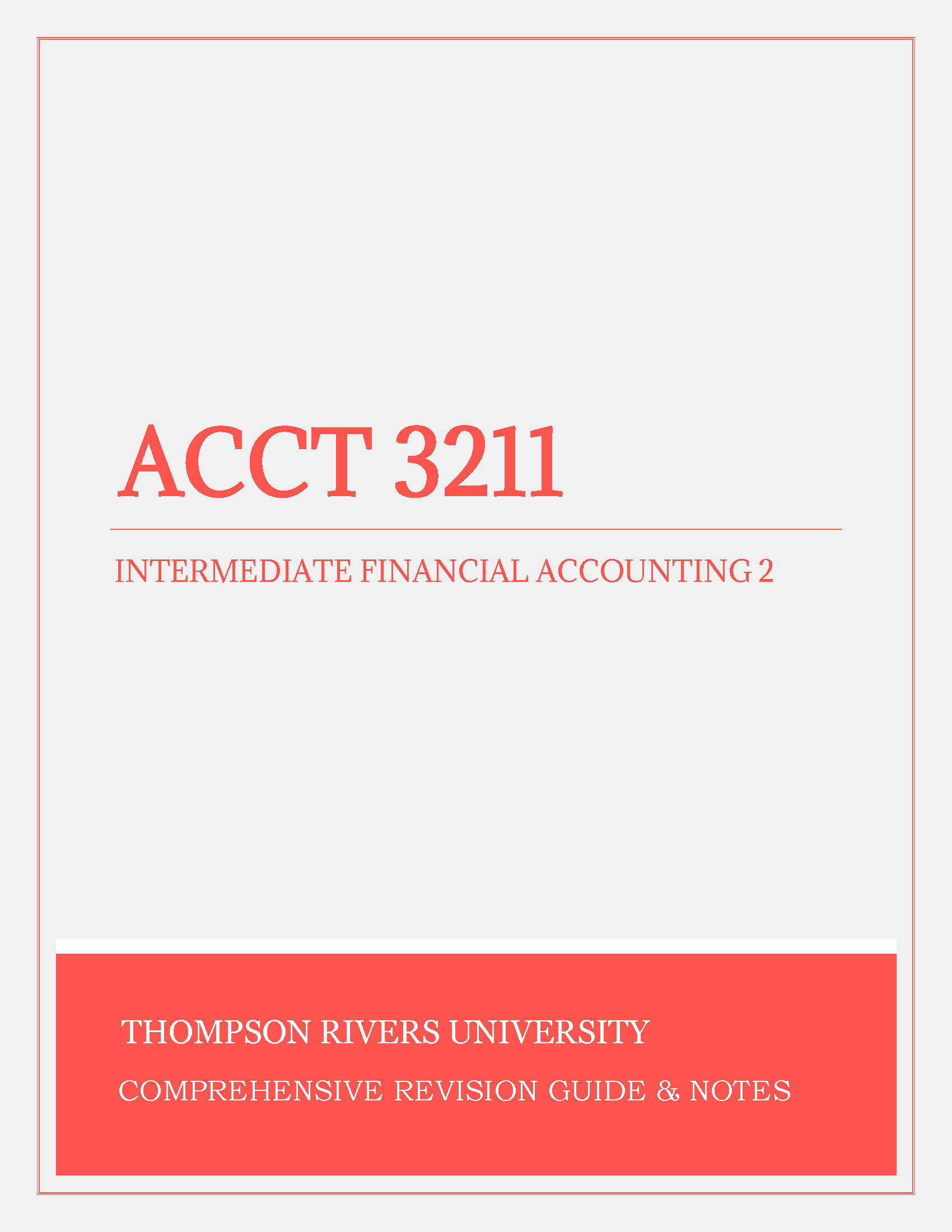 Thompson Rivers University ACCT 3211 - Intermediate Financial Accounting 2 - Midterm Exam, Final Exam, Exam Paper, Past Paper