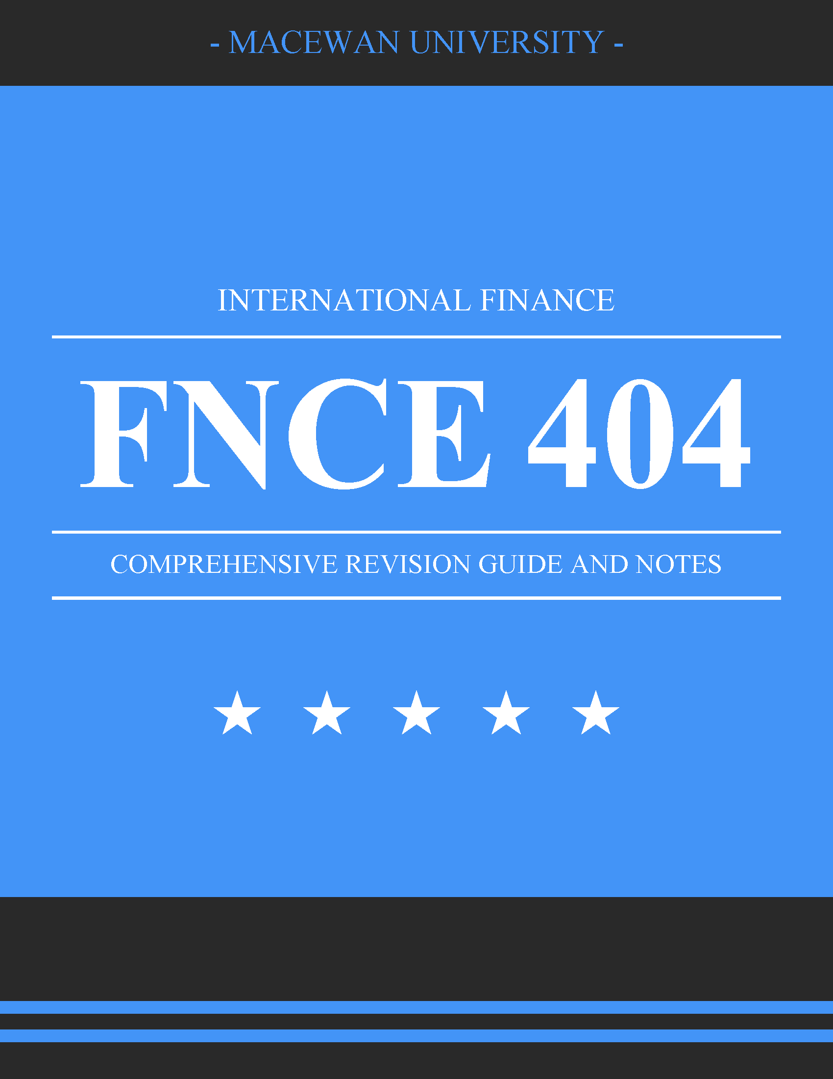 MacEwan University - FNCE 404: International Finance