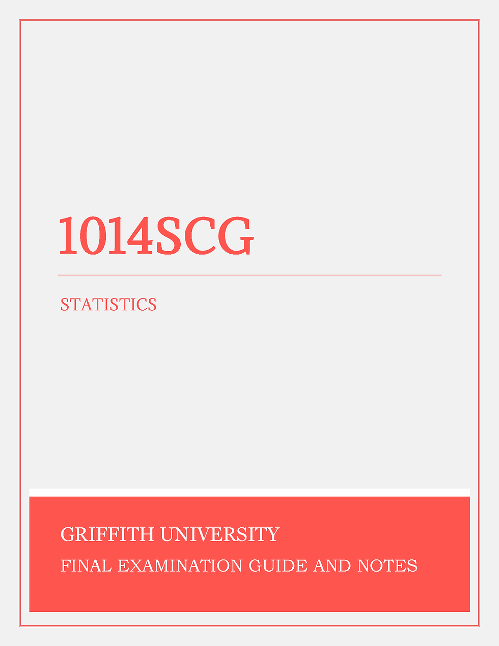 Thumbnail: Griffith University - 1014SCG: Statistics - Final Exam Paper and Solution, Past Paper, Tutor, Revision Notes