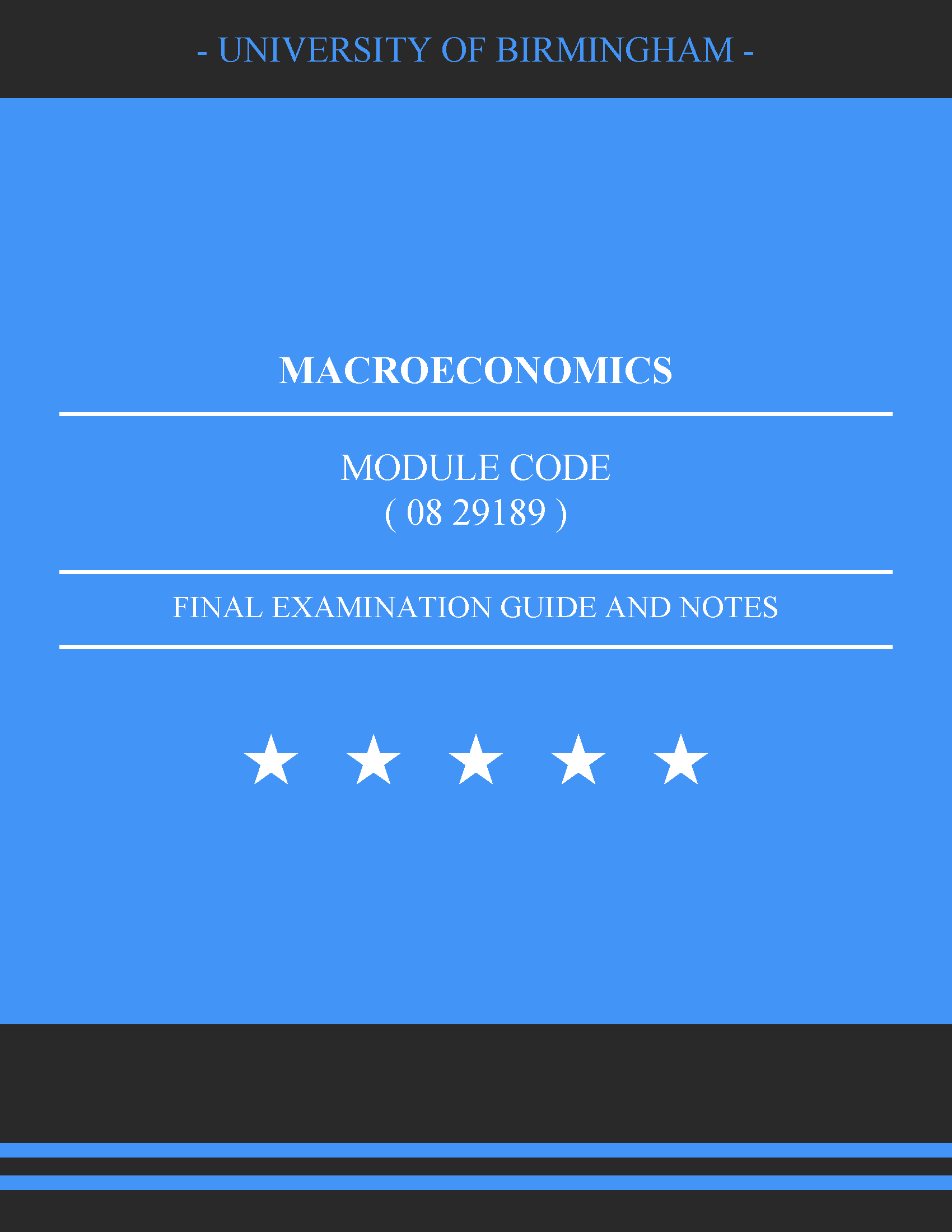 University of Birmingham - Macroeconomics - Coursework, Exam Papers, Past Papers, Notes, and Tutor Support Online