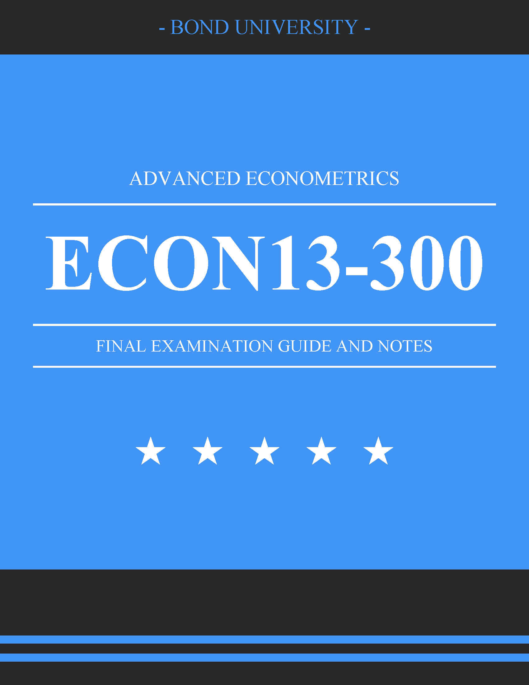 ECON13-300: Advanced Econometrics - Bond University