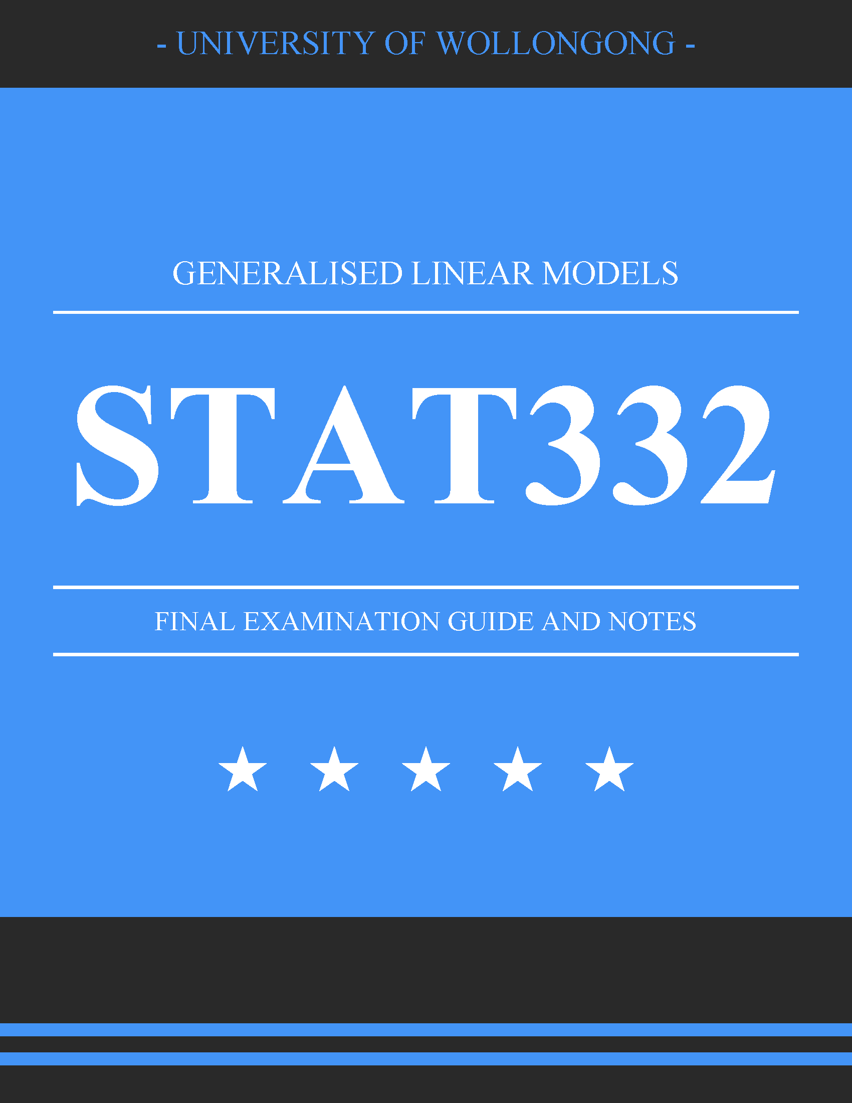 University of Wollongong (UOW) - STAT332: Generalised Linear Models - Tutors, Past Papers, Exam Papers and Solutions