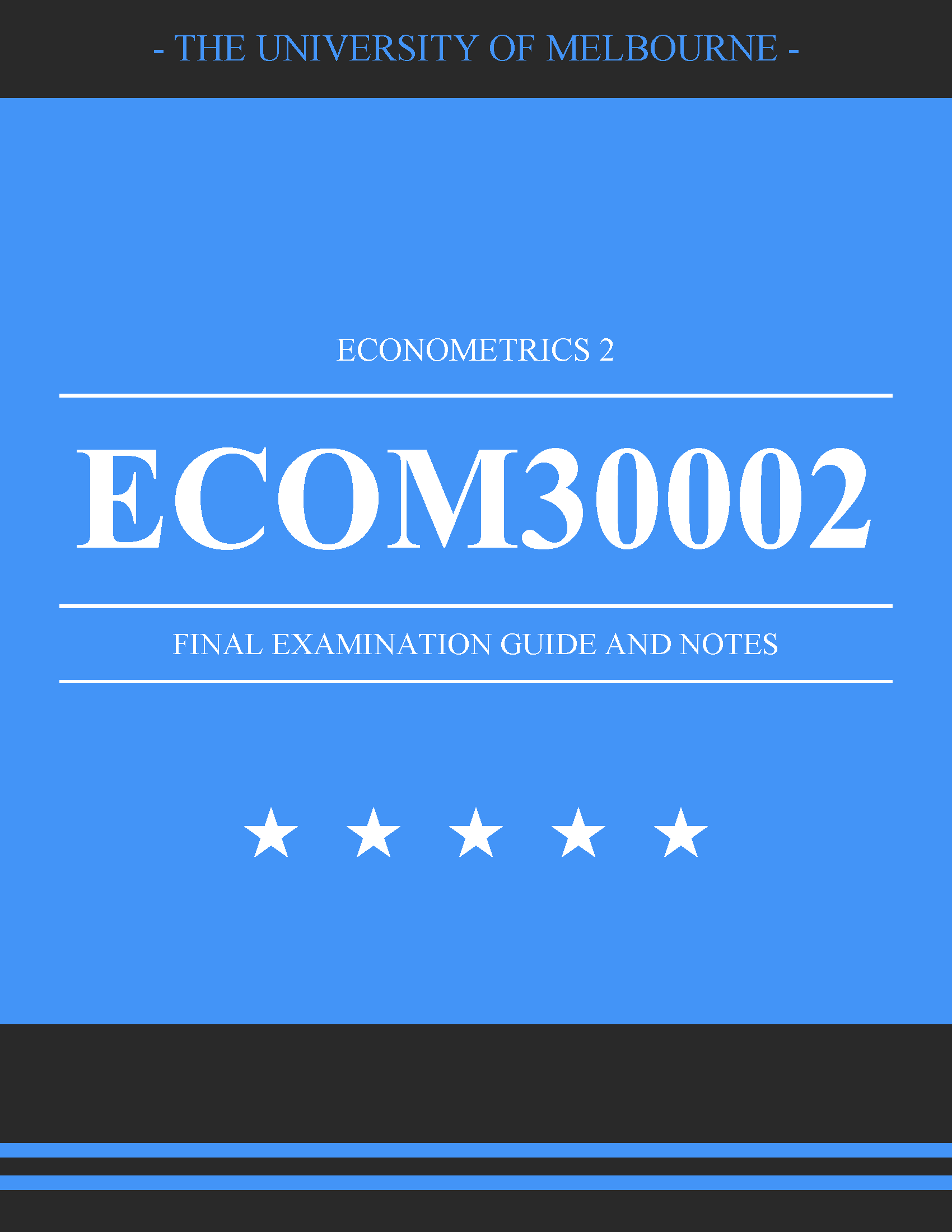University of Melbourne - ECOM30002: Econometrics 2 (Solutions)