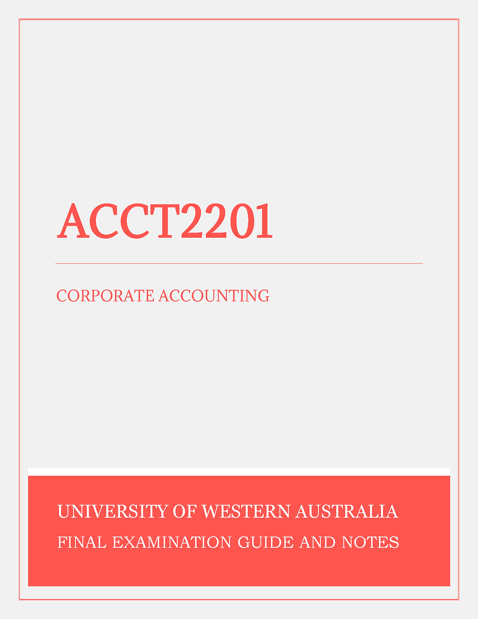 Thumbnail: UNIVERSITY OF WESTERN AUSTRALIA - ACCT2201: Corporate Accounting - Past Papers, Exam Papers, Revision Notes, Tutors