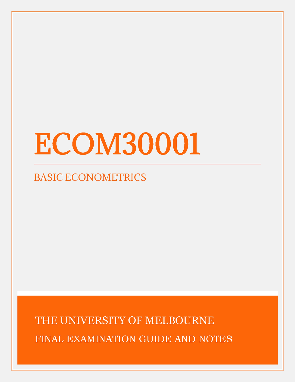 Thumbnail: University of Melbourne - ECOM30001: Basic Econometrics
