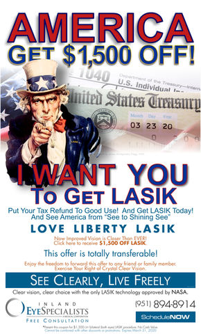 America the Great Uncle Sam Wants you to get LASIK!