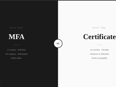 MFA directing vs certificate, theatre directing certificate online, alternative to MFA directing
