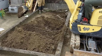 土葬のお墓の工事施工画像