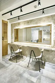 CAN'STONE「クレマー-Crema(CRE)」セメント二次製品 石積み調擬石タイル・壁材 美容院事例