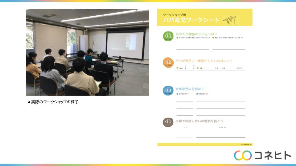 パパ育休ワークショップの様子とワークシート