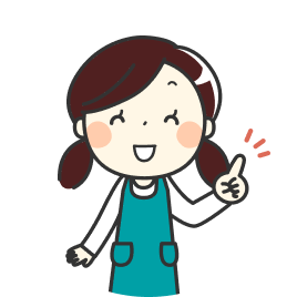 笑顔で指差しをする女性