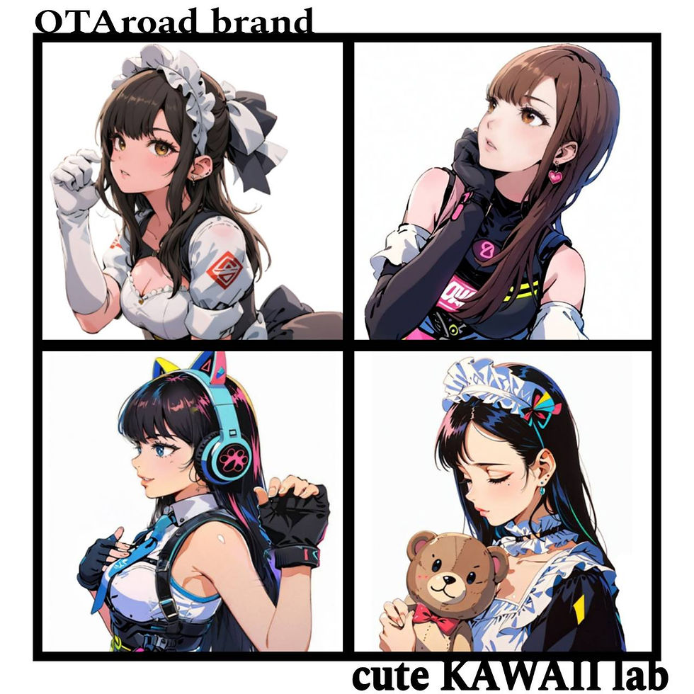 OTAroadブランド キュートカワラボの4人の少女アニメキャラクター