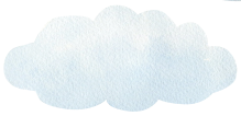水彩画風の白い雲のイラスト