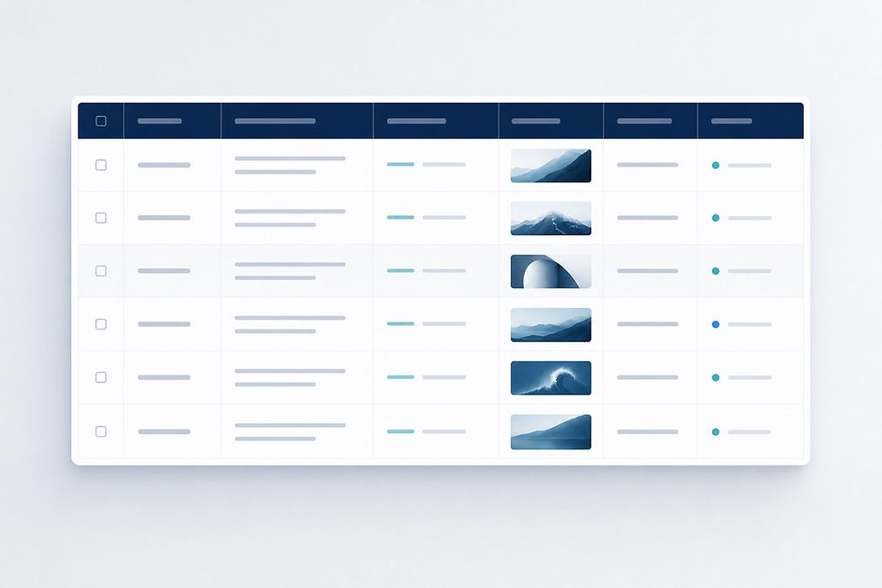 Wix Studioのテーブル要素の全体像を示す概念図