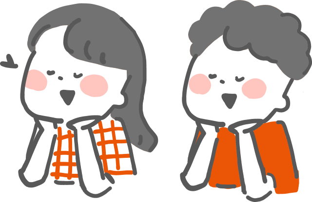 のほほんとお話を聞く子どものイラスト