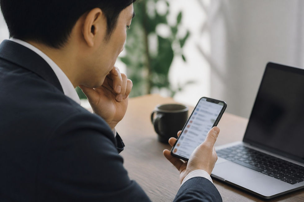 騒動に便乗したメールを開く前に確認する会社員