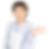笑顔でエプロンをつけた女性が手を広げている