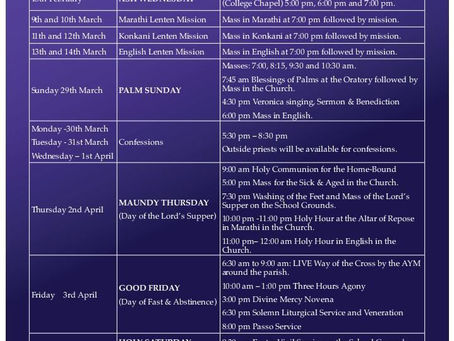 Holy Week Programme