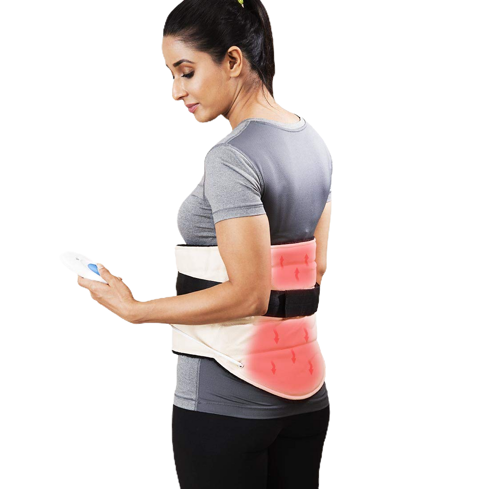 women with back heating belt