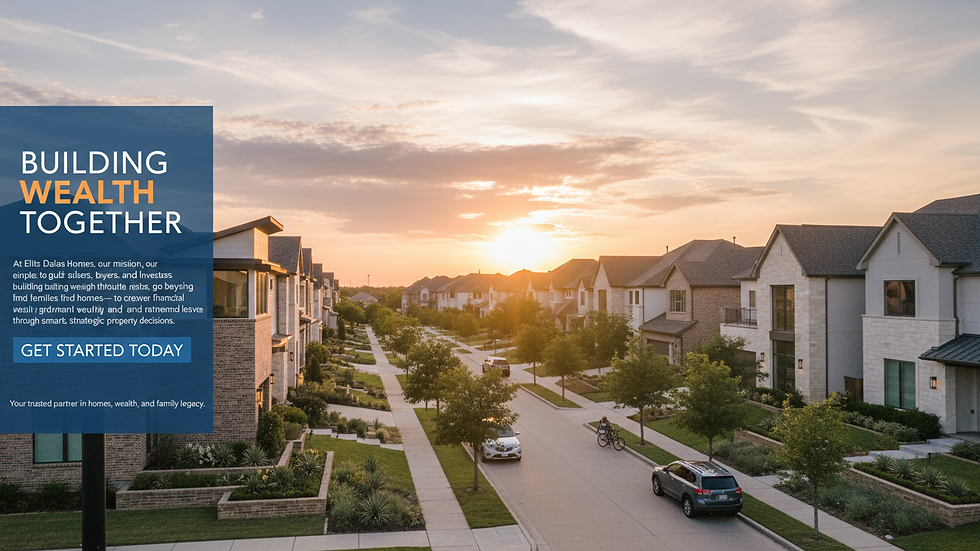 Eye-level view of a modern Dallas neighborhood with residential homes