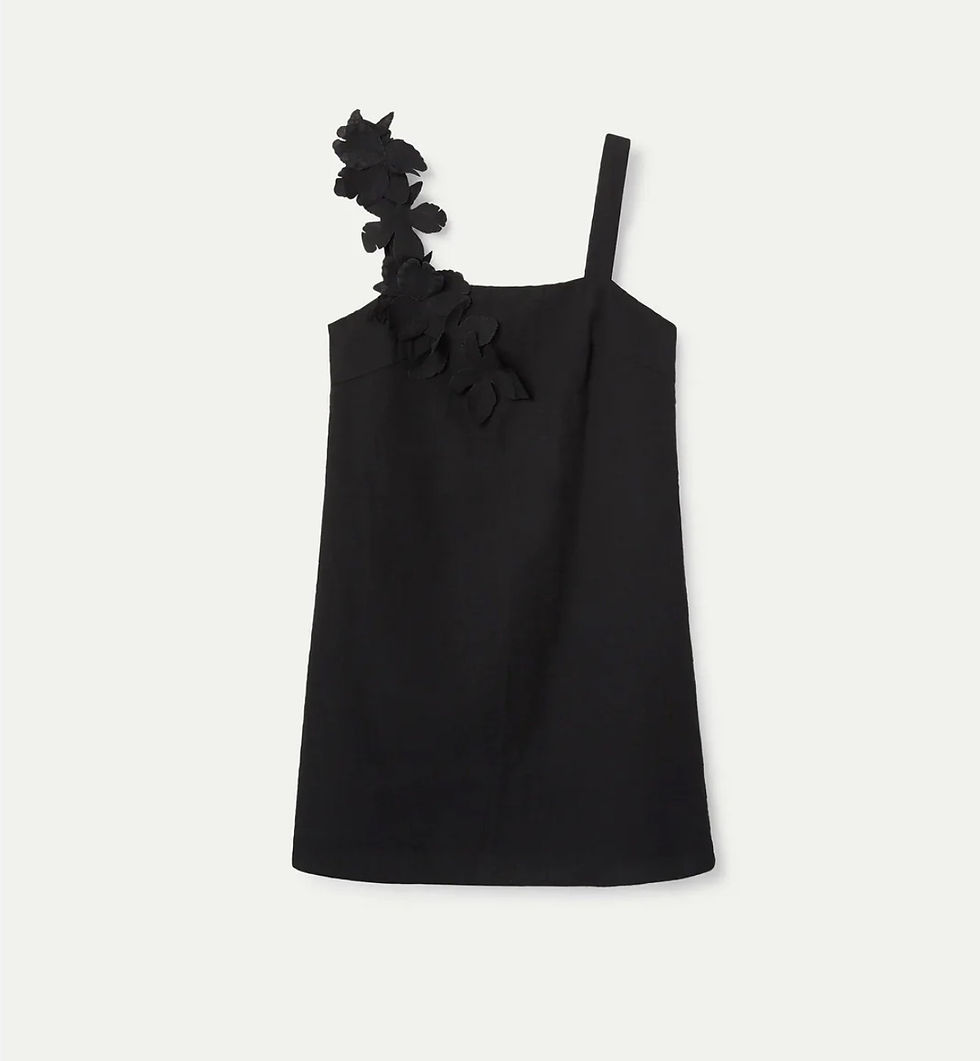 Miniature : Robe courte à détail floral noire 