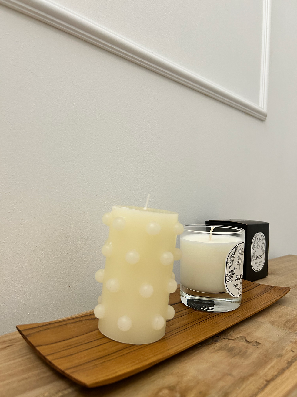 Miniature : Bougie Pillar Boules blanches 