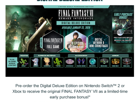 Final Fantasy VII Remake Intergrade Preorders