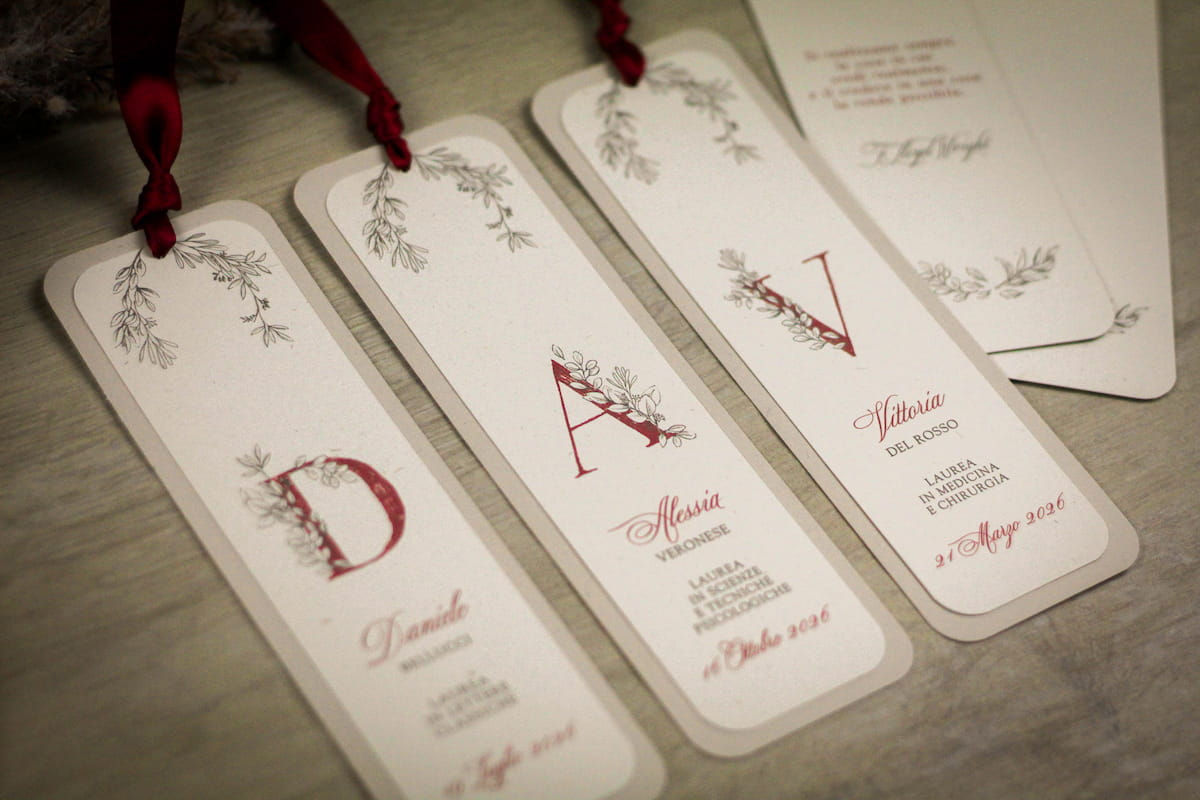 Segnalibro Laurea con iniziale