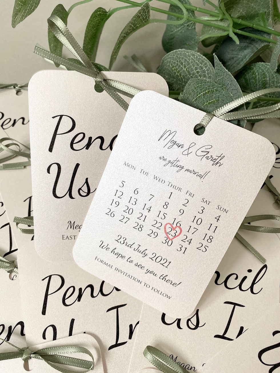 Thumbnail: Pencil Us In Save the Date Tag