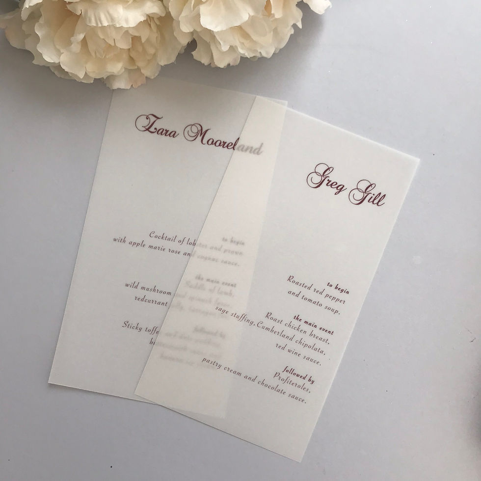 Thumbnail: Zara Vellum Menu Cards