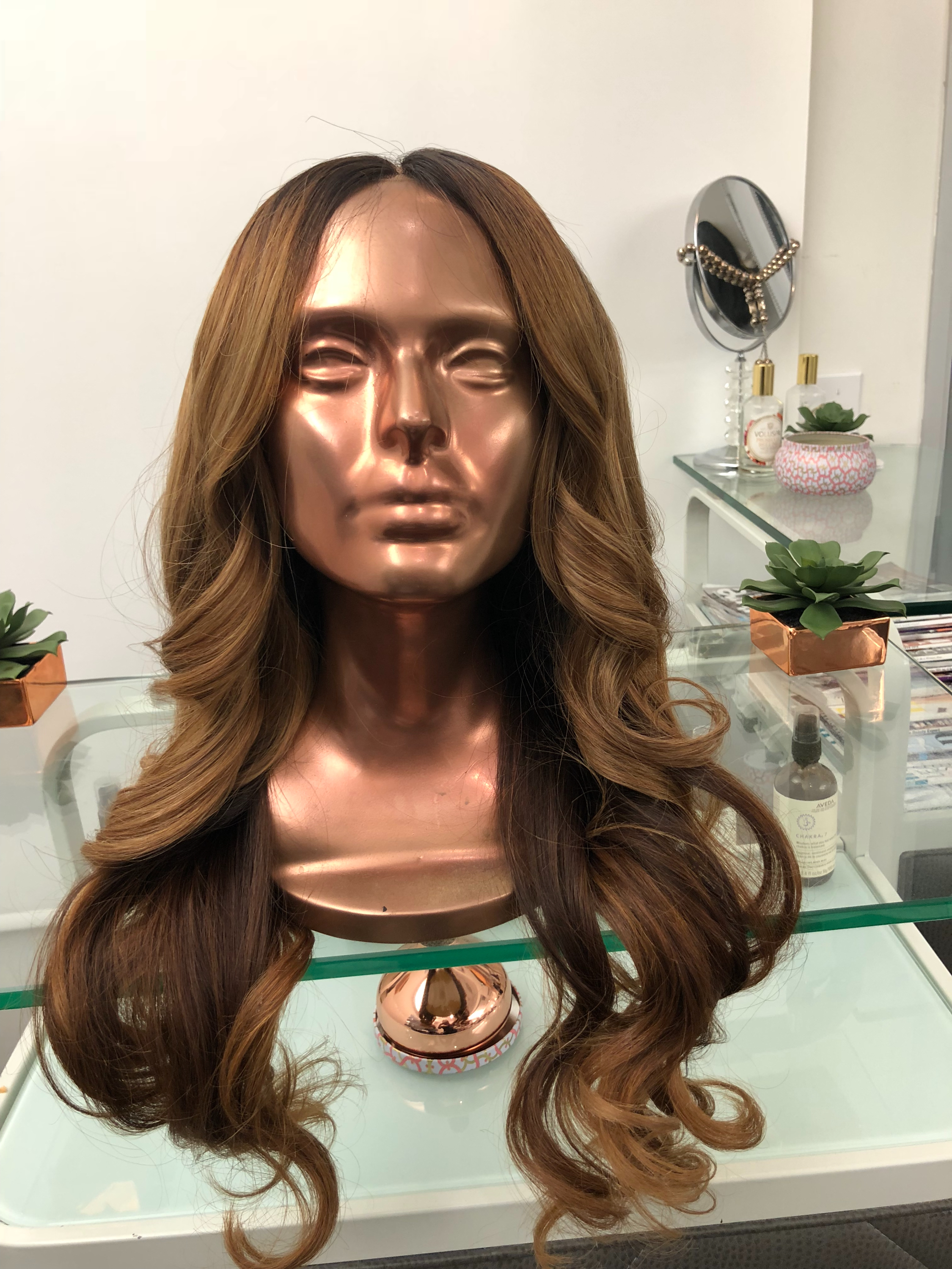 Joy 18/20” Indian wavy custom colored lace closure unit