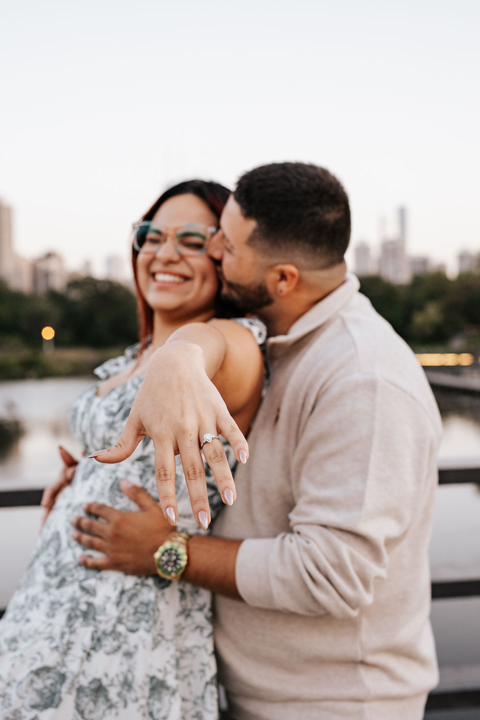 Proposal at South Pond in Lincoln Park in Chicago, IL