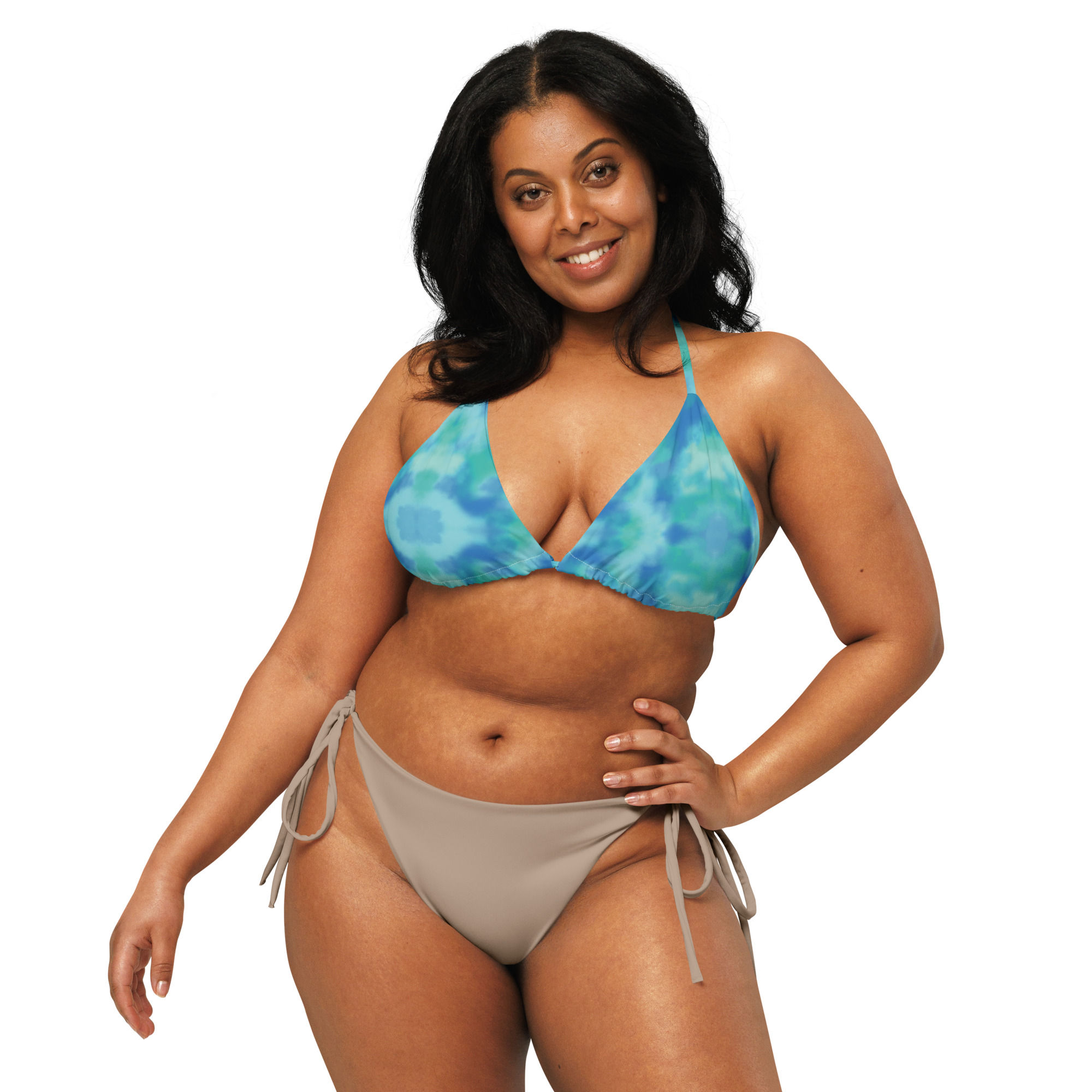 Blue Tide String Bikini Top