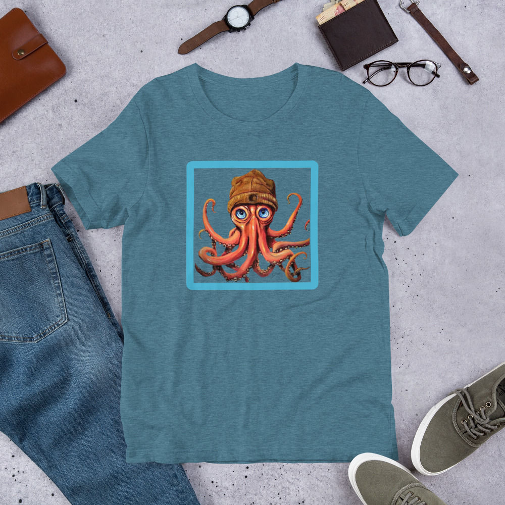 Unisex Staple T-Shirt | Bella + Canvas 3001 with Ready to Work Octopus Design