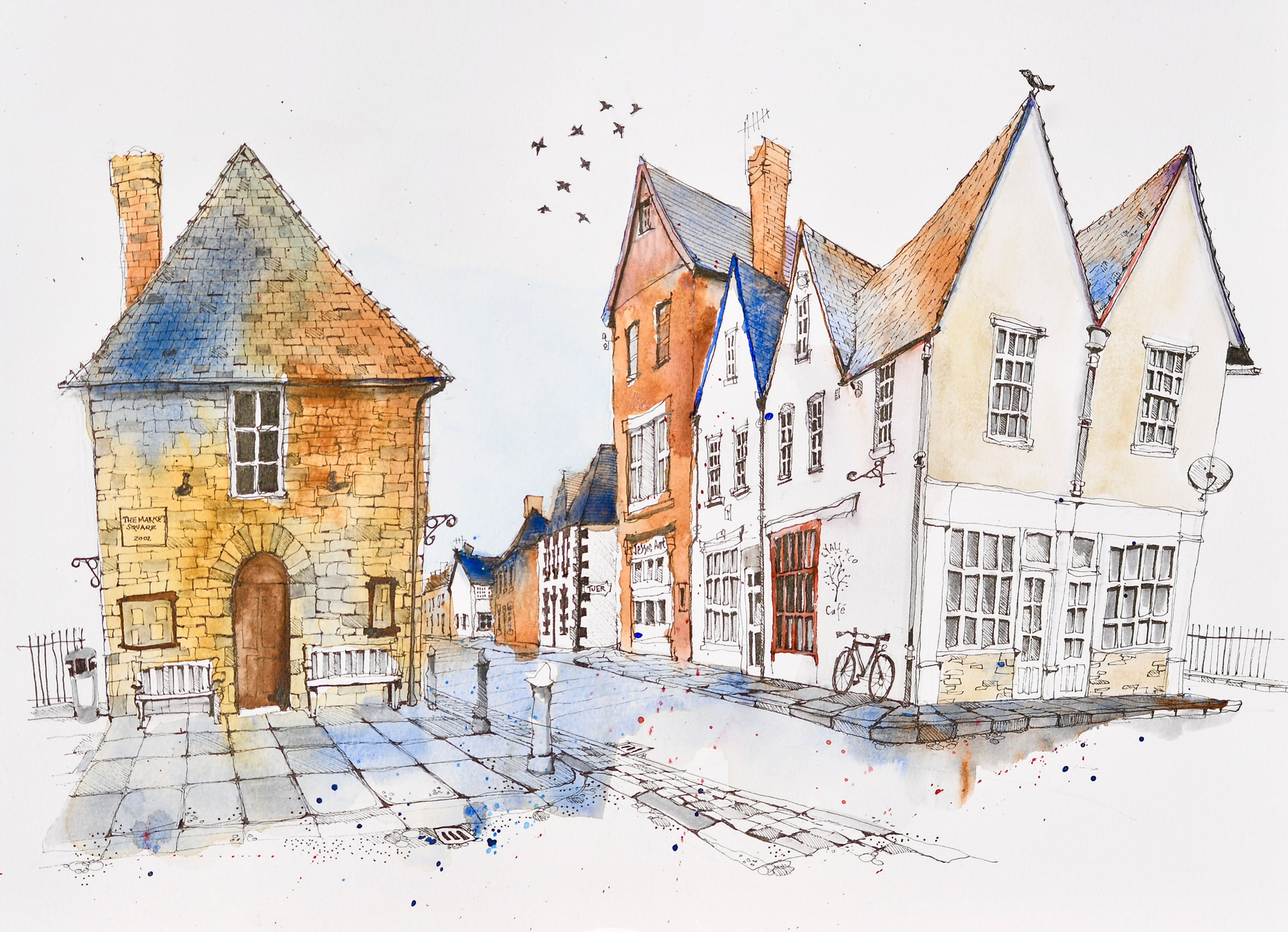 Jackdaws Over High Street, Eynsham