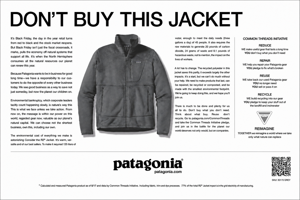Anúncio clássico da marca Patagonia
