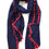 Thumbnail: Pom Pom Scarf - Navy Blue with Red Pom Poms