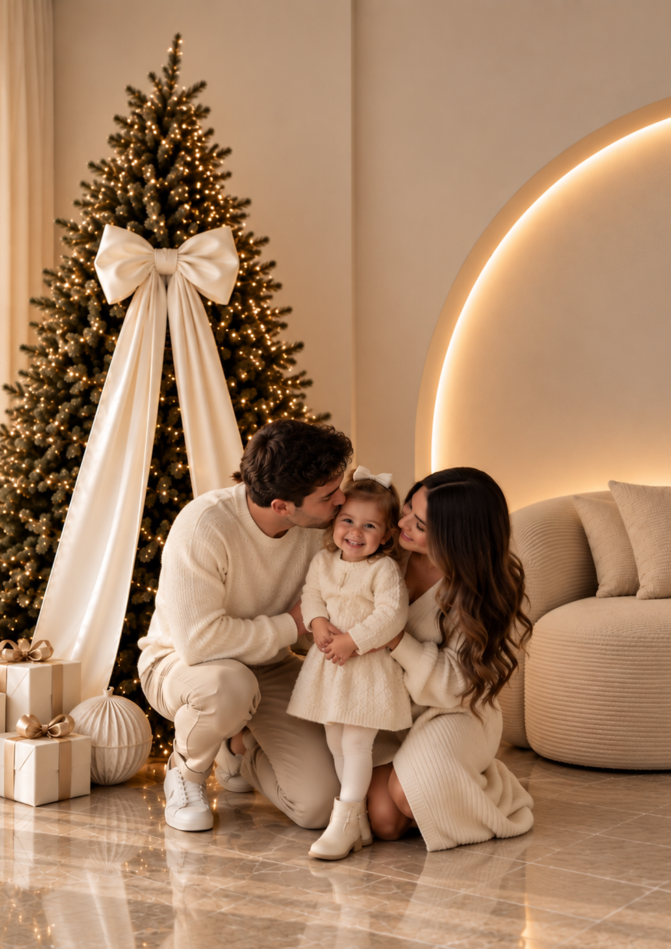 Beautiful family christmas mini portrait