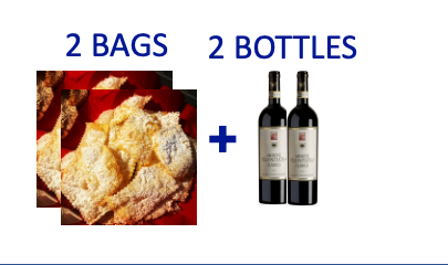 2 bags of handmade Chiacchiere + 2 bottles of AMARONE PIOVESOLE