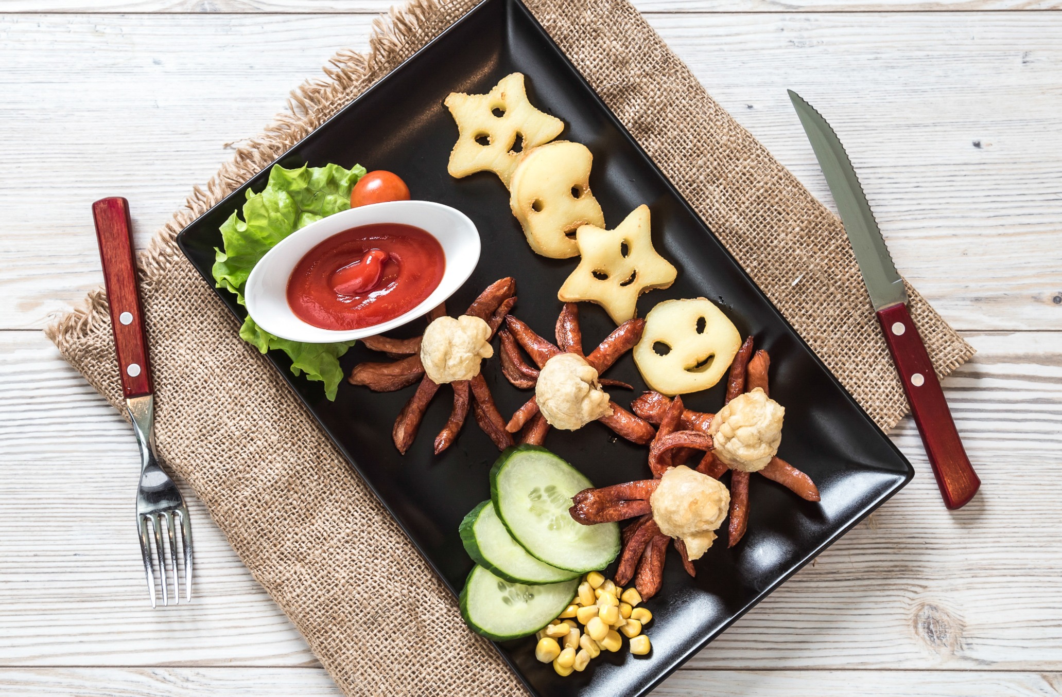 Arranged Food and Objects